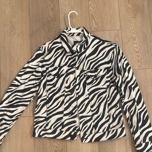 Men's Zebra Print Jean Jacket